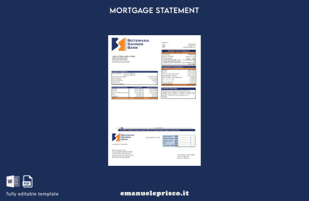 stile verificato Modello di estratto conto del mutuo della banca di risparmio de